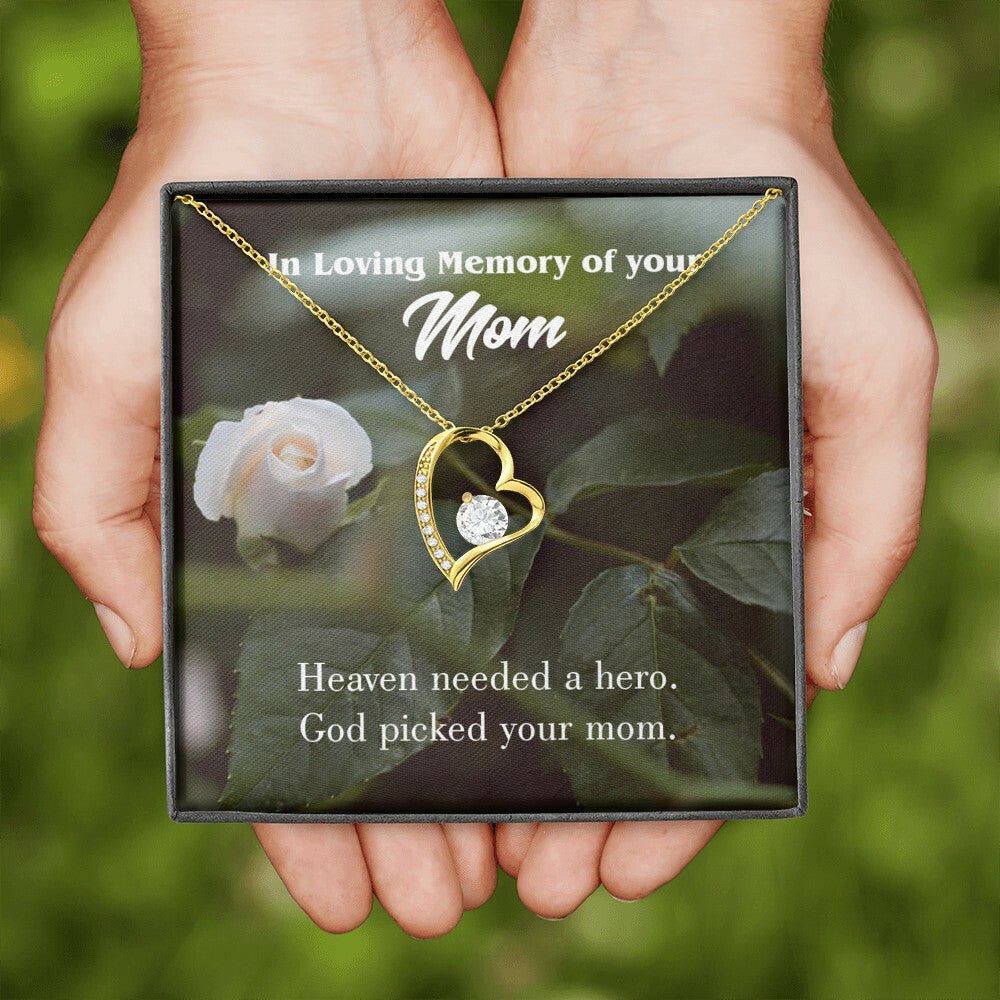 To Mom Remembrance Message God Picked Mom Forever Necklace w Message Card-Express Your Love Gifts