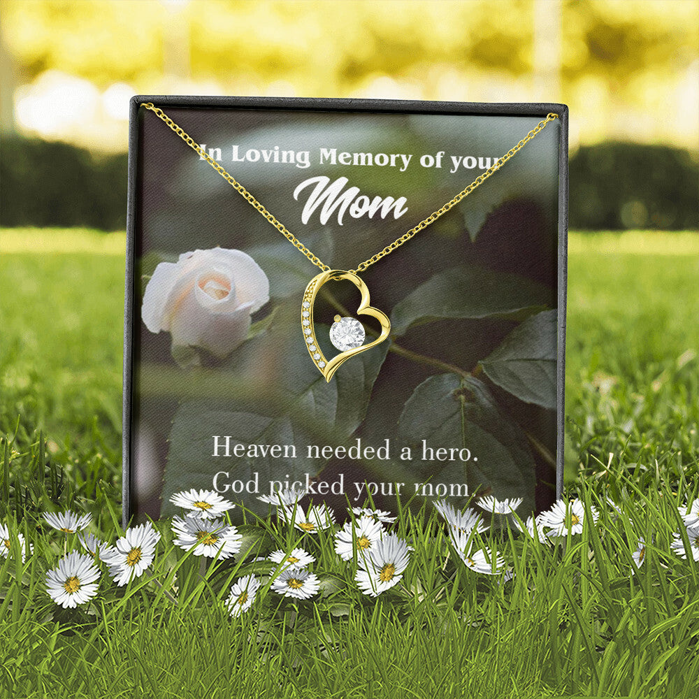 To Mom Remembrance Message God Picked Mom Forever Necklace w Message Card-Express Your Love Gifts