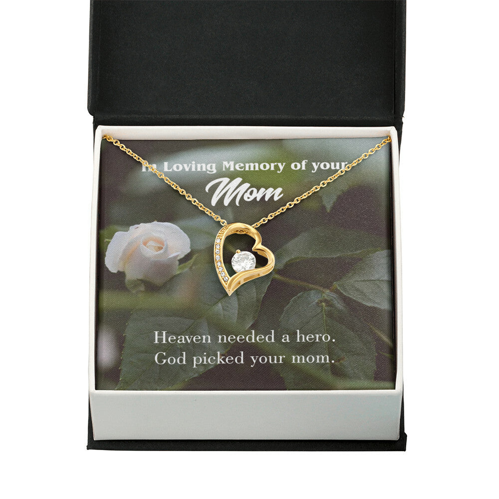 To Mom Remembrance Message God Picked Mom Forever Necklace w Message Card-Express Your Love Gifts