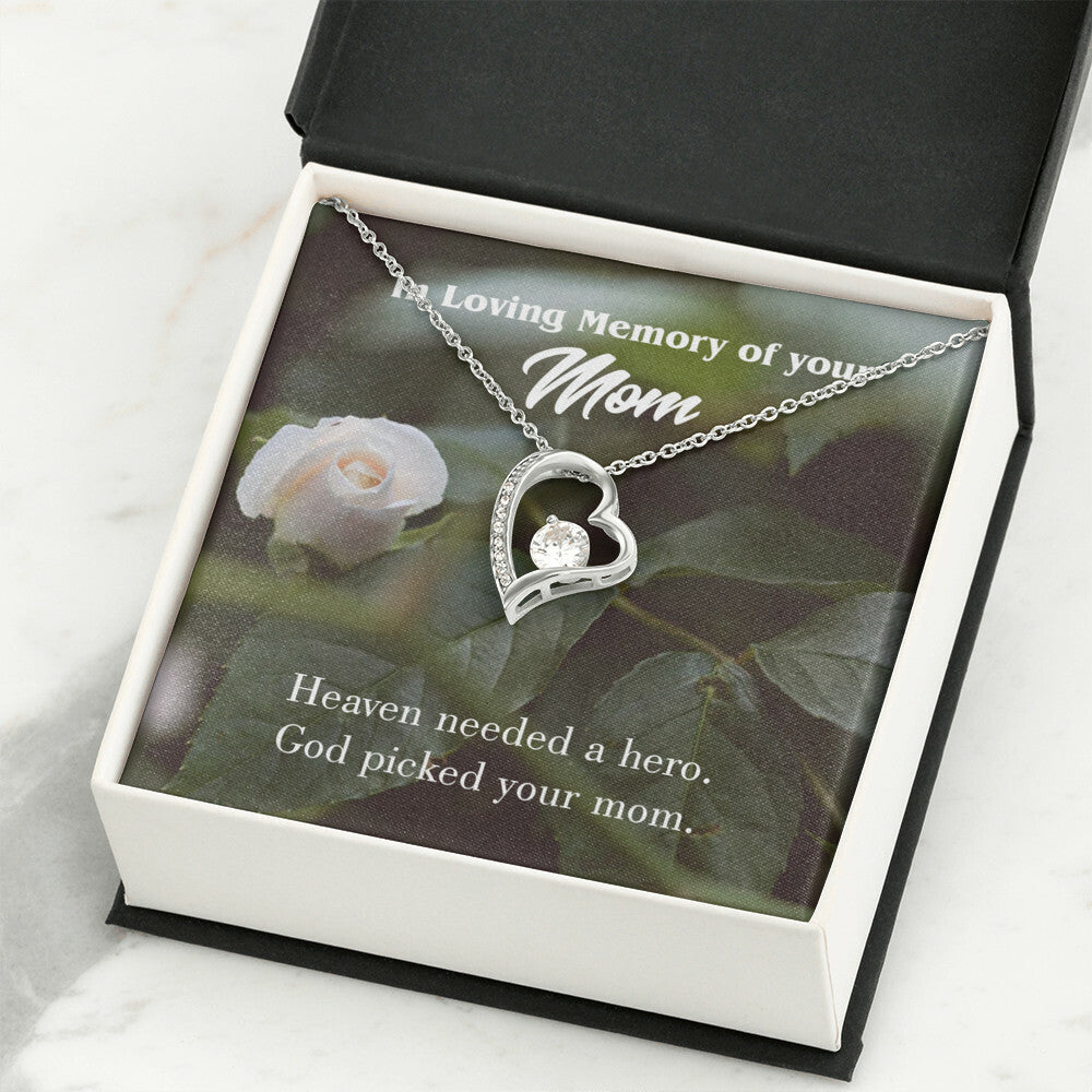 To Mom Remembrance Message God Picked Mom Forever Necklace w Message Card-Express Your Love Gifts