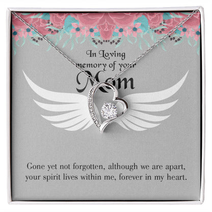 To Mom Remembrance Message Gone Not Forgotten Forever Necklace w Message Card-Express Your Love Gifts