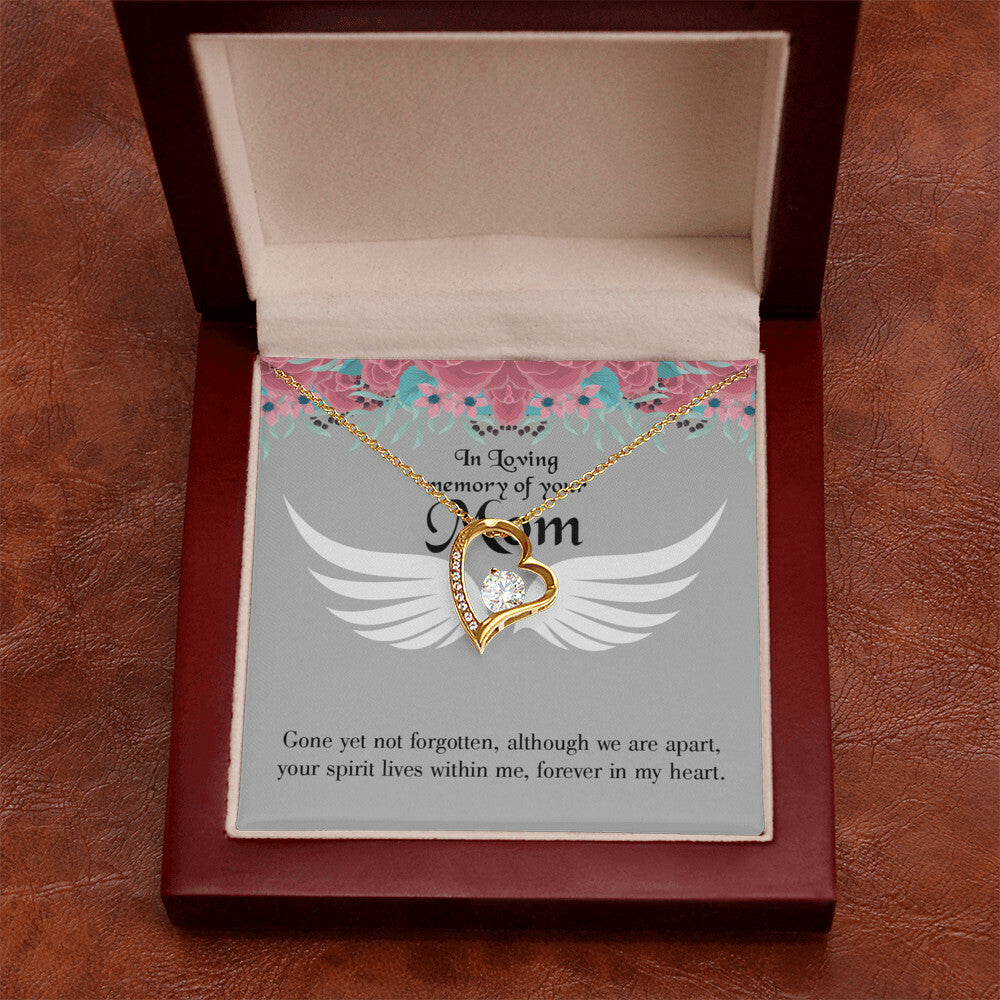 To Mom Remembrance Message Gone Not Forgotten Forever Necklace w Message Card-Express Your Love Gifts