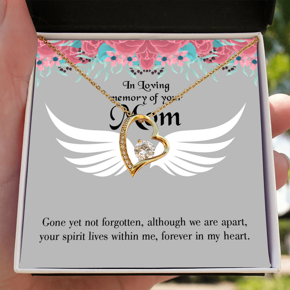 To Mom Remembrance Message Gone Not Forgotten Forever Necklace w Message Card-Express Your Love Gifts