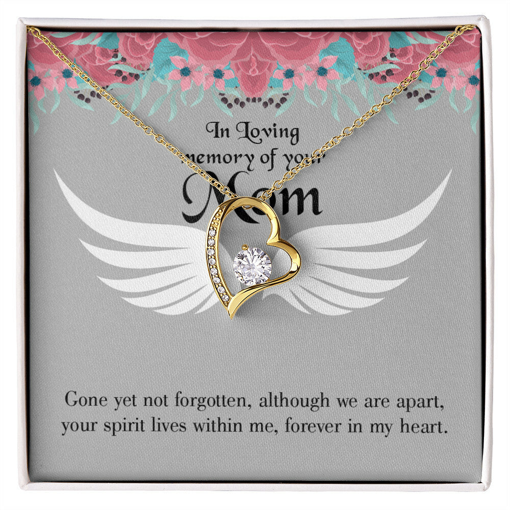 To Mom Remembrance Message Gone Not Forgotten Forever Necklace w Message Card-Express Your Love Gifts