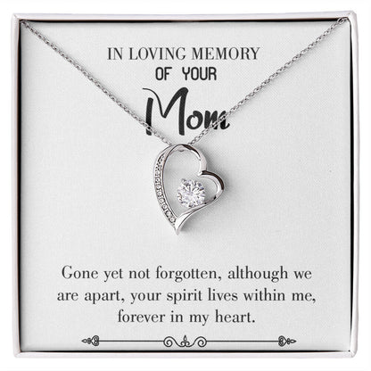 To Mom Remembrance Message Gone Not Forgotten White Forever Necklace w Message Card-Express Your Love Gifts