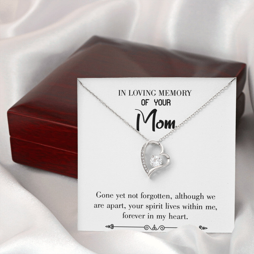 To Mom Remembrance Message Gone Not Forgotten White Forever Necklace w Message Card-Express Your Love Gifts