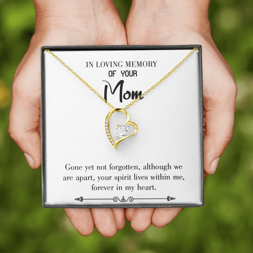 To Mom Remembrance Message Gone Not Forgotten White Forever Necklace w Message Card-Express Your Love Gifts