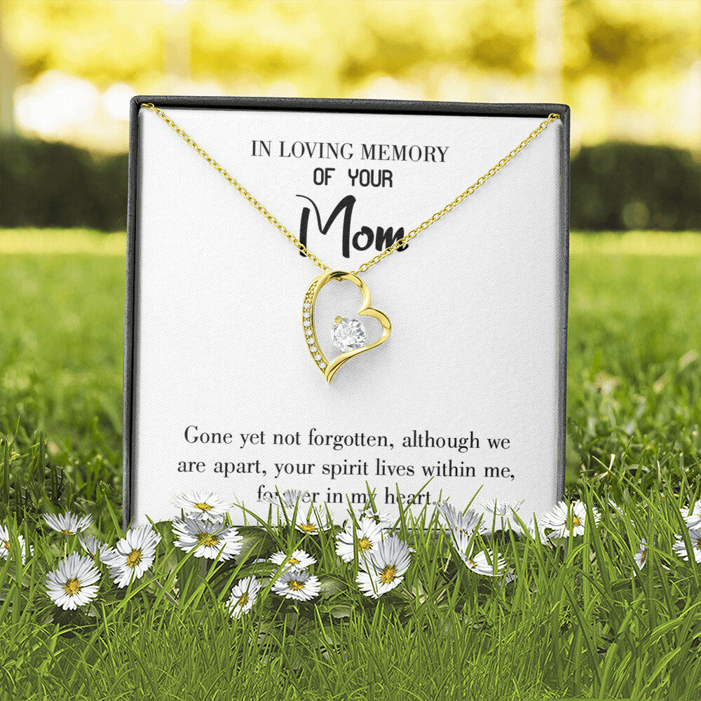 To Mom Remembrance Message Gone Not Forgotten White Forever Necklace w Message Card-Express Your Love Gifts