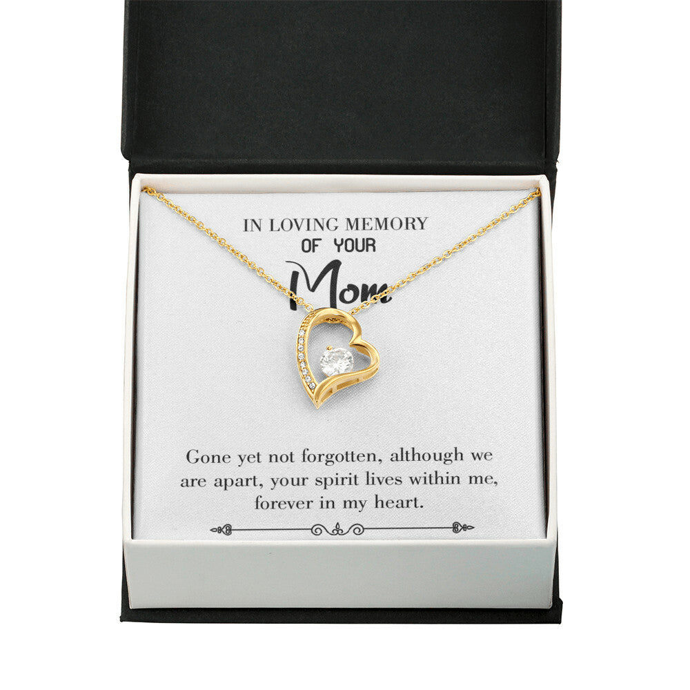 To Mom Remembrance Message Gone Not Forgotten White Forever Necklace w Message Card-Express Your Love Gifts