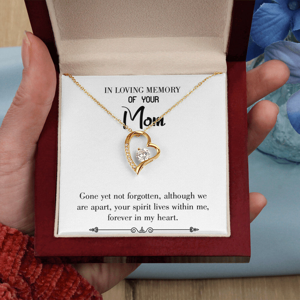 To Mom Remembrance Message Gone Not Forgotten White Forever Necklace w Message Card-Express Your Love Gifts