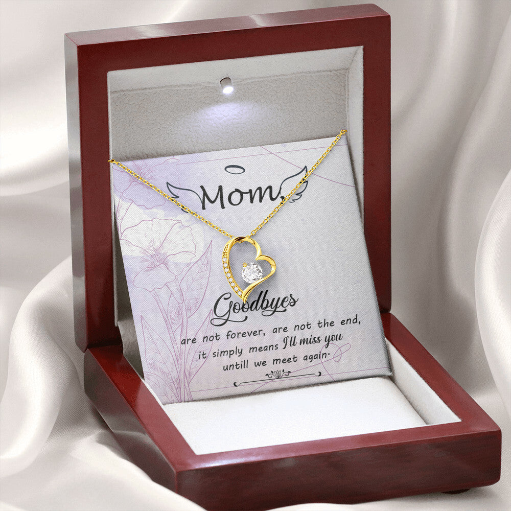 To Mom Remembrance Message Goodbye Aren't Forever Forever Necklace w Message Card-Express Your Love Gifts