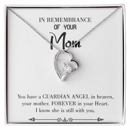 To Mom Remembrance Message Guardian Angel Forever White Forever Necklace w Message Card-Express Your Love Gifts