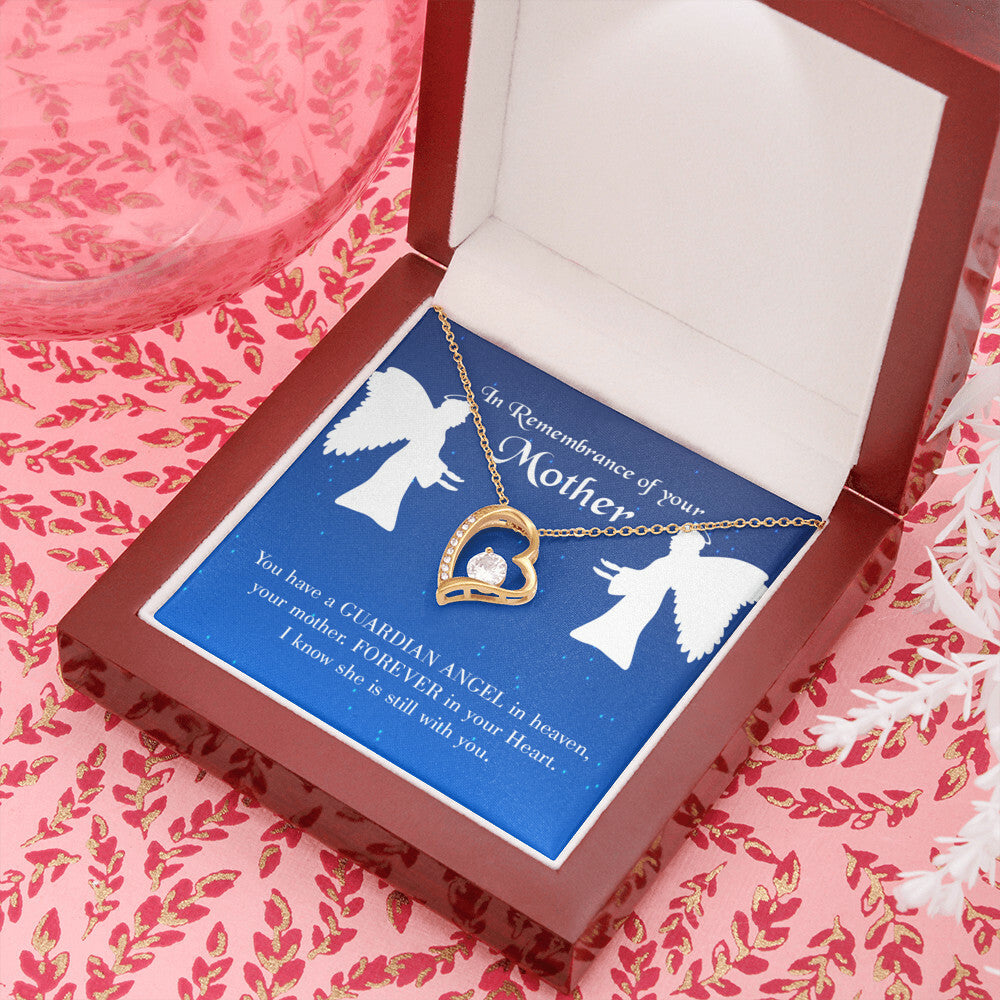 To Mom Remembrance Message Guardian Angel in Heaven Forever Necklace w Message Card-Express Your Love Gifts