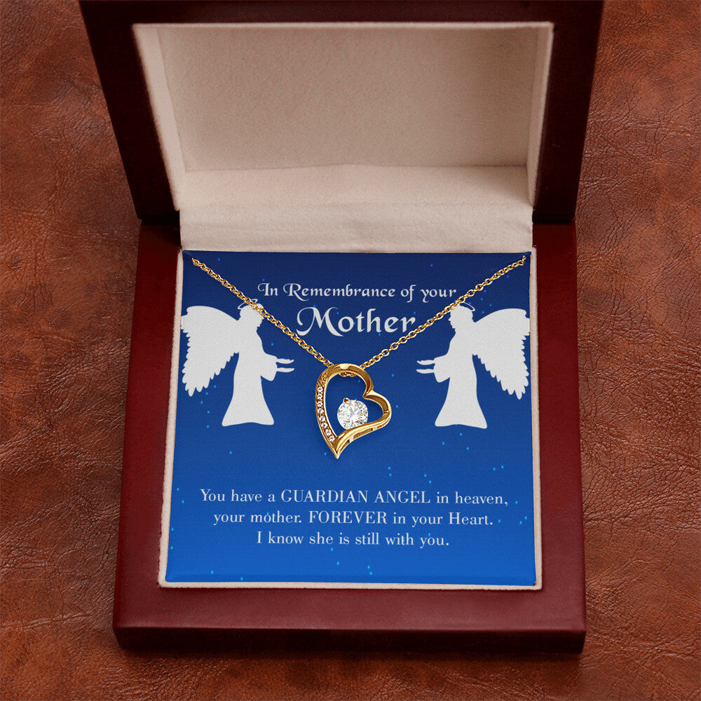 To Mom Remembrance Message Guardian Angel in Heaven Forever Necklace w Message Card-Express Your Love Gifts