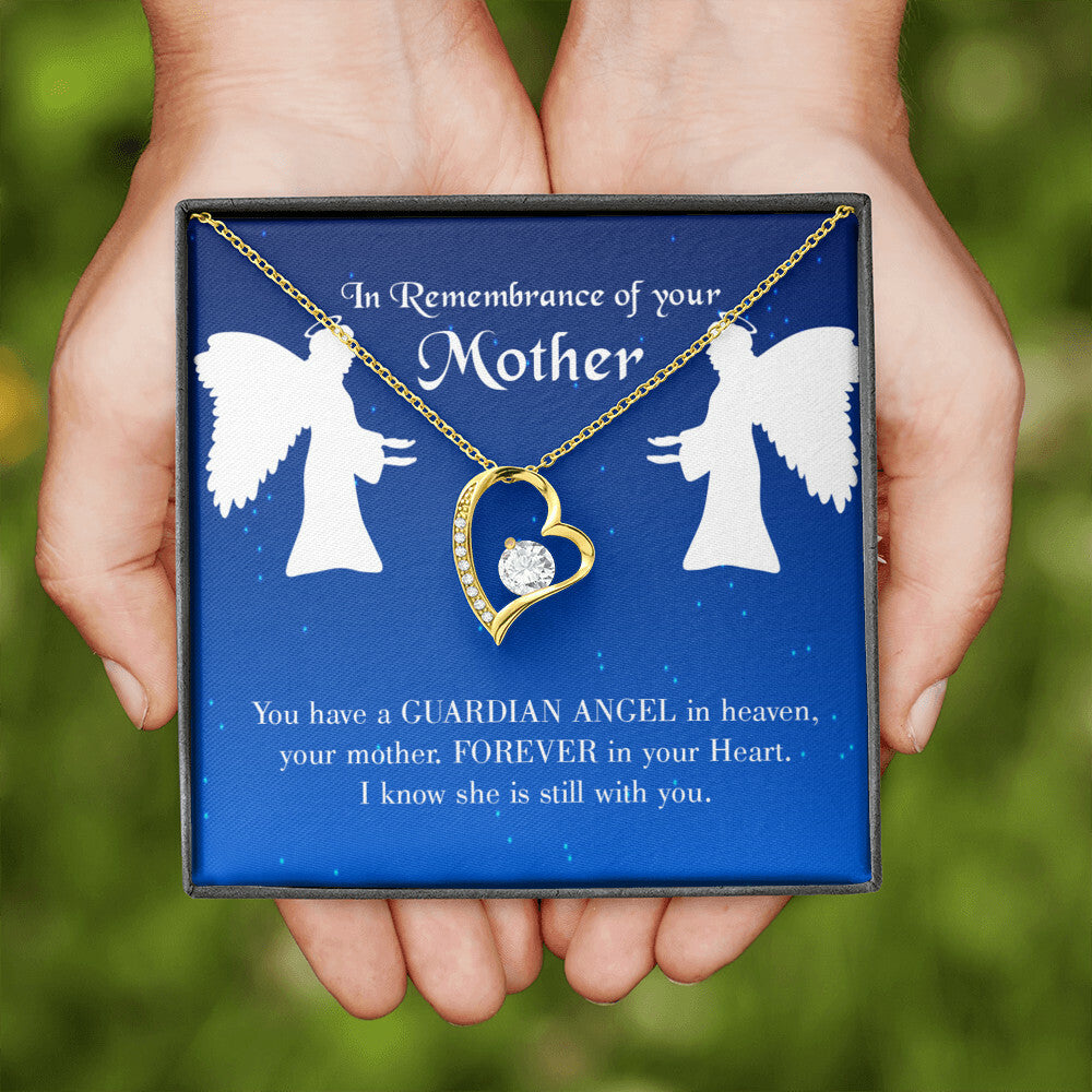 To Mom Remembrance Message Guardian Angel in Heaven Forever Necklace w Message Card-Express Your Love Gifts