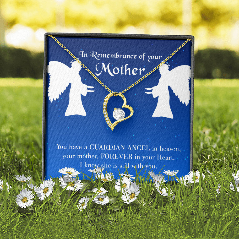 To Mom Remembrance Message Guardian Angel in Heaven Forever Necklace w Message Card-Express Your Love Gifts
