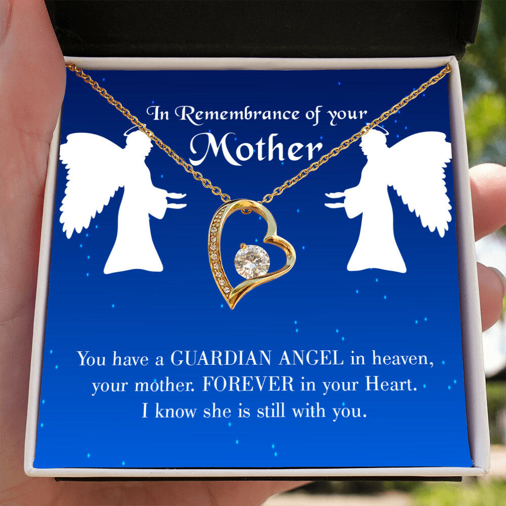 To Mom Remembrance Message Guardian Angel in Heaven Forever Necklace w Message Card-Express Your Love Gifts