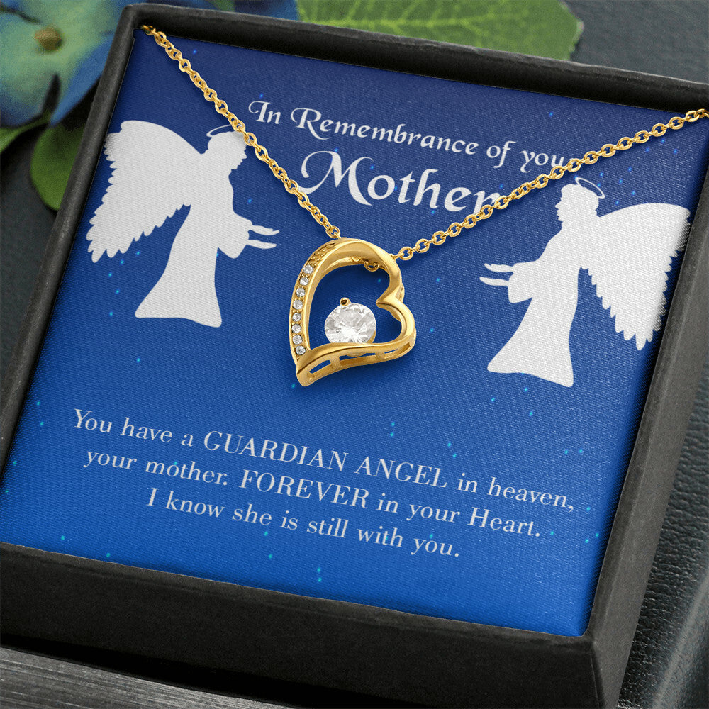 To Mom Remembrance Message Guardian Angel in Heaven Forever Necklace w Message Card-Express Your Love Gifts