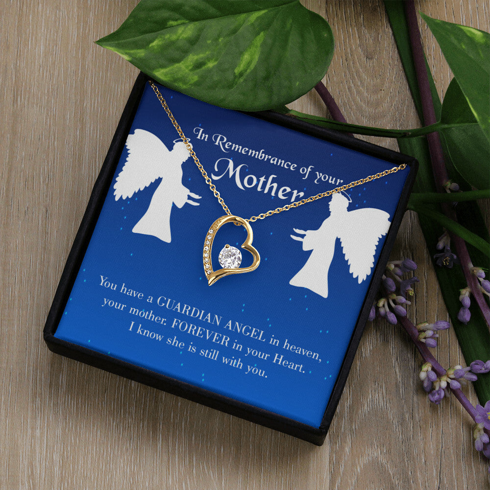 To Mom Remembrance Message Guardian Angel in Heaven Forever Necklace w Message Card-Express Your Love Gifts