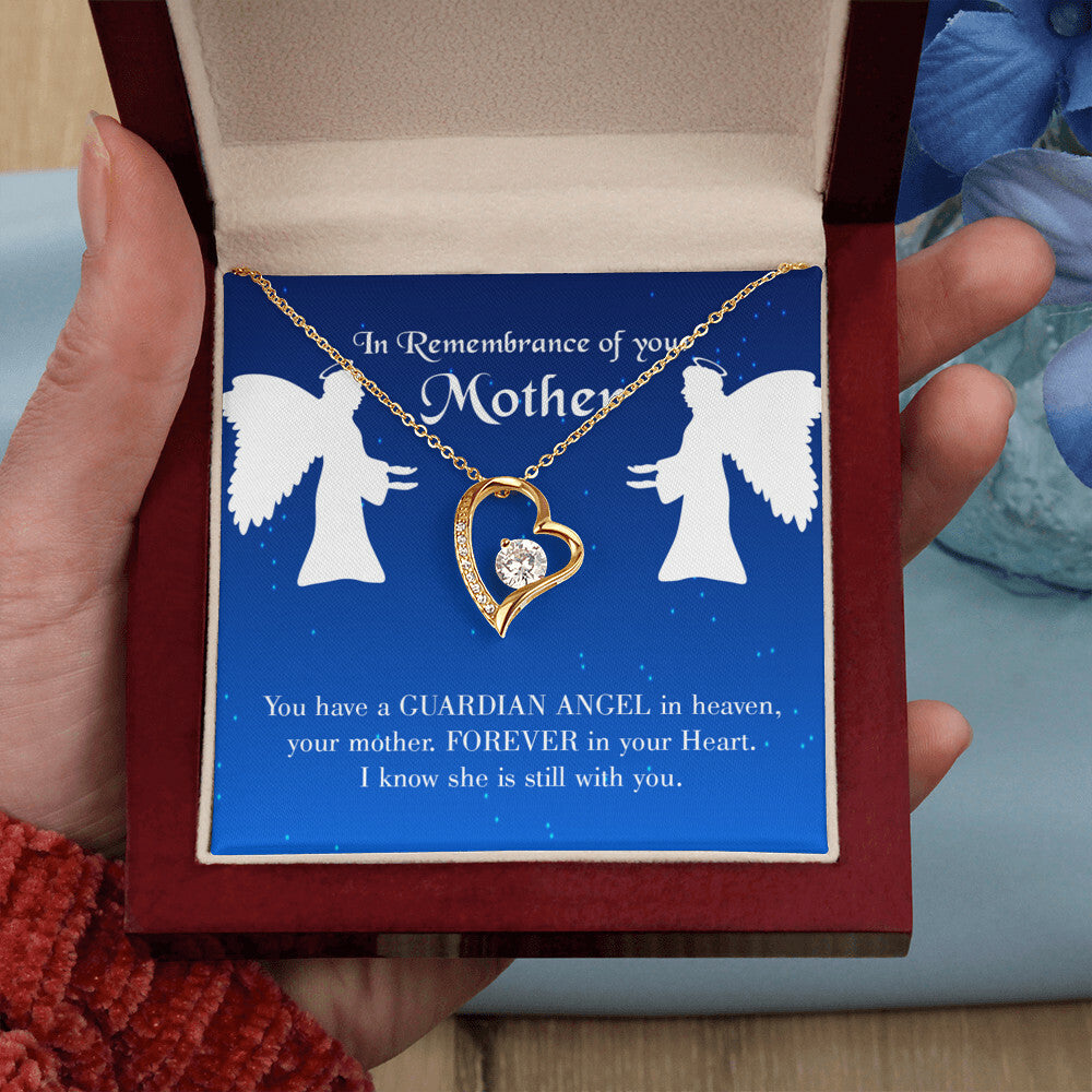 To Mom Remembrance Message Guardian Angel in Heaven Forever Necklace w Message Card-Express Your Love Gifts