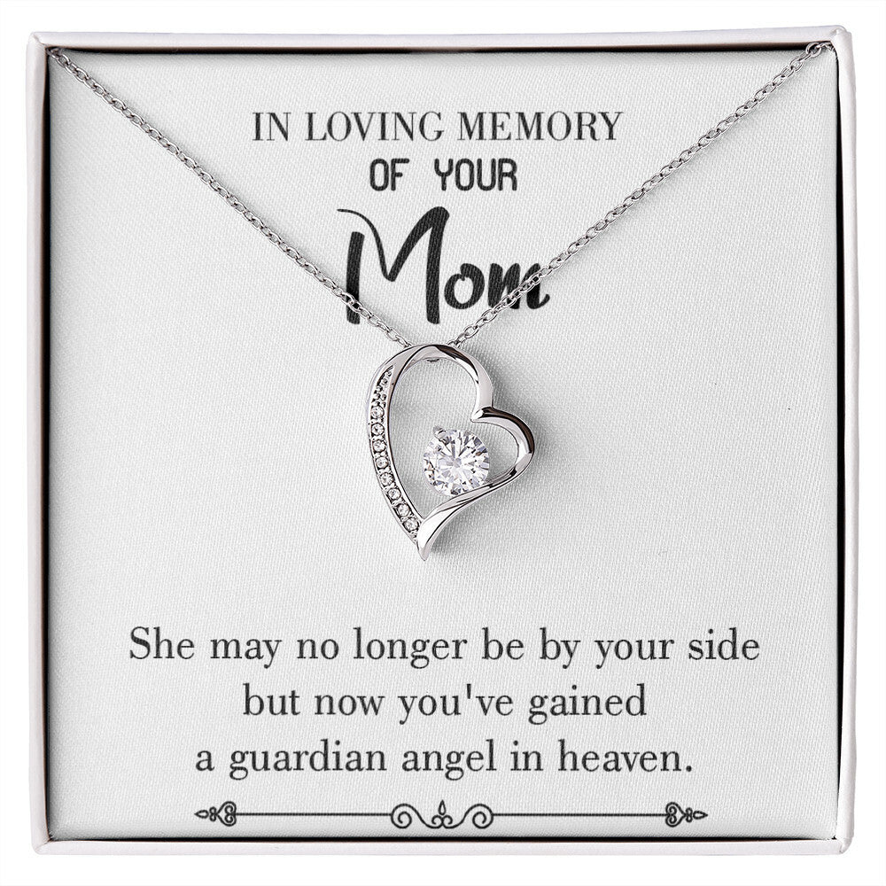 To Mom Remembrance Message Guardian Angel in Heaven White Forever Necklace w Message Card-Express Your Love Gifts