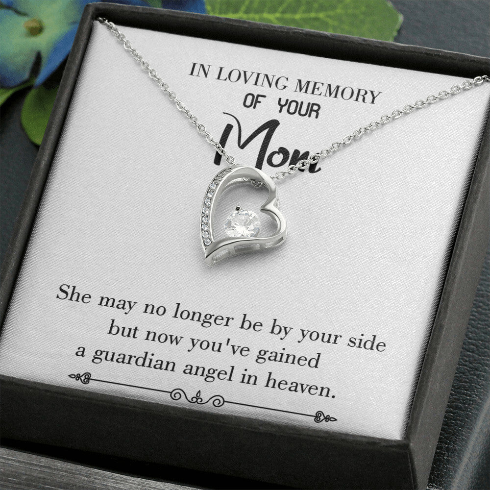 To Mom Remembrance Message Guardian Angel in Heaven White Forever Necklace w Message Card-Express Your Love Gifts