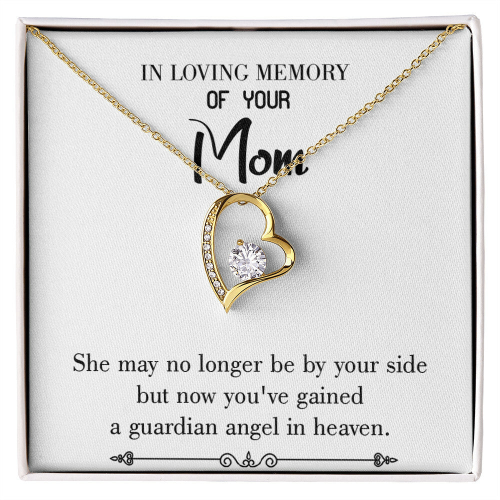 To Mom Remembrance Message Guardian Angel in Heaven White Forever Necklace w Message Card-Express Your Love Gifts