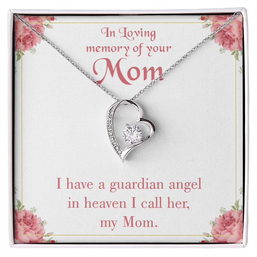 To Mom Remembrance Message Guardian Angel Mom Forever Necklace w Message Card-Express Your Love Gifts