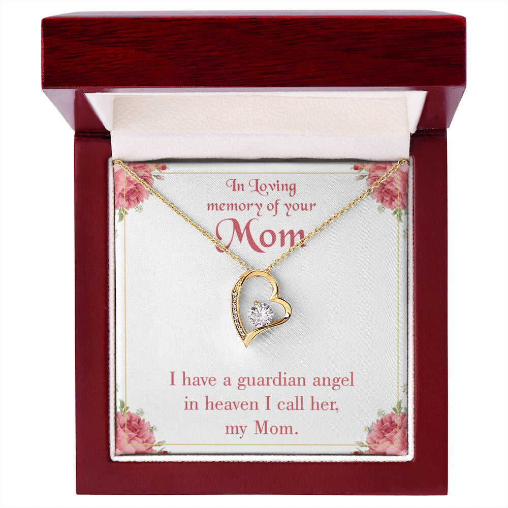 To Mom Remembrance Message Guardian Angel Mom Forever Necklace w Message Card-Express Your Love Gifts