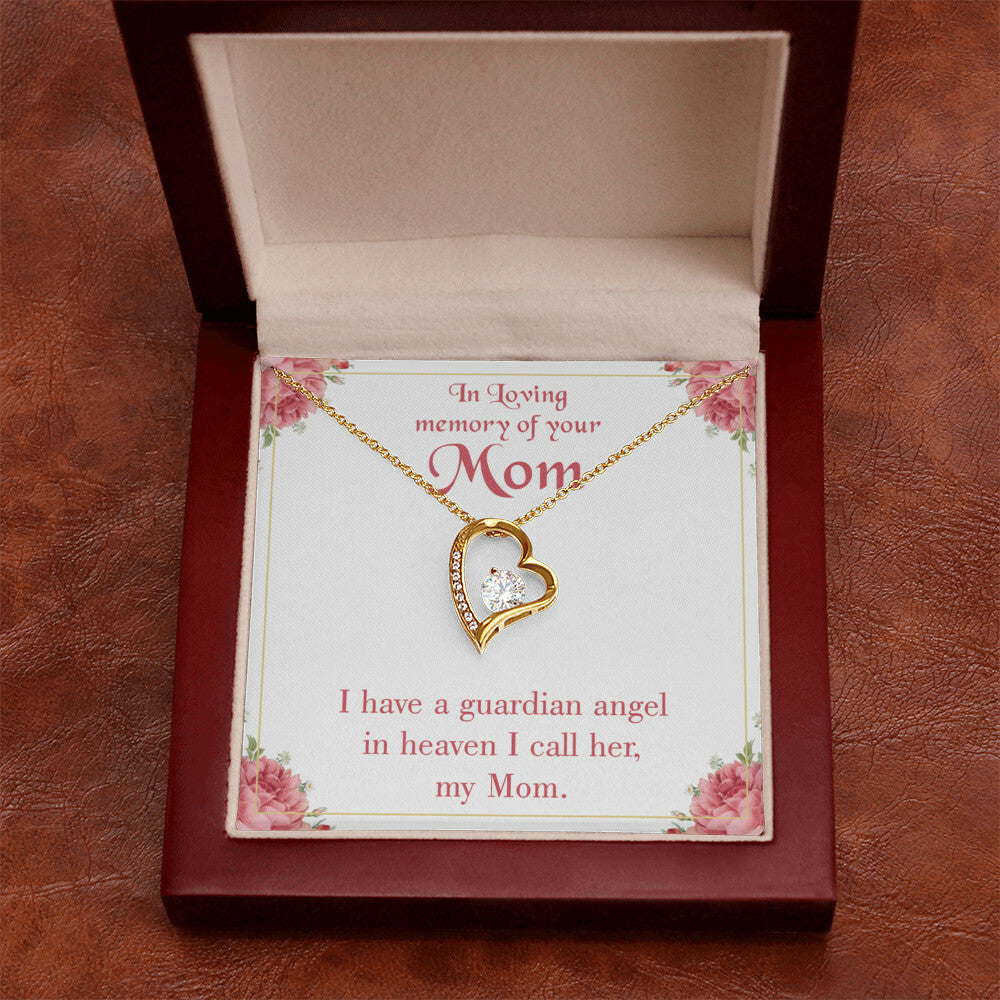 To Mom Remembrance Message Guardian Angel Mom Forever Necklace w Message Card-Express Your Love Gifts