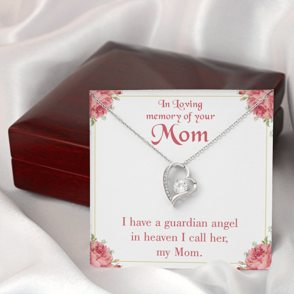 To Mom Remembrance Message Guardian Angel Mom Forever Necklace w Message Card-Express Your Love Gifts