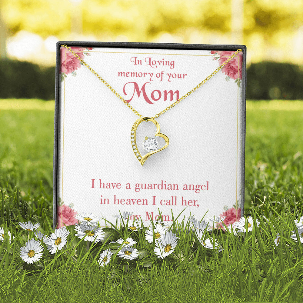 To Mom Remembrance Message Guardian Angel Mom Forever Necklace w Message Card-Express Your Love Gifts