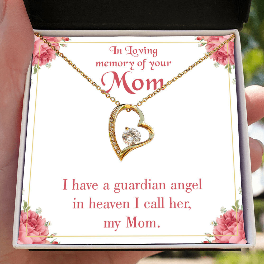 To Mom Remembrance Message Guardian Angel Mom Forever Necklace w Message Card-Express Your Love Gifts