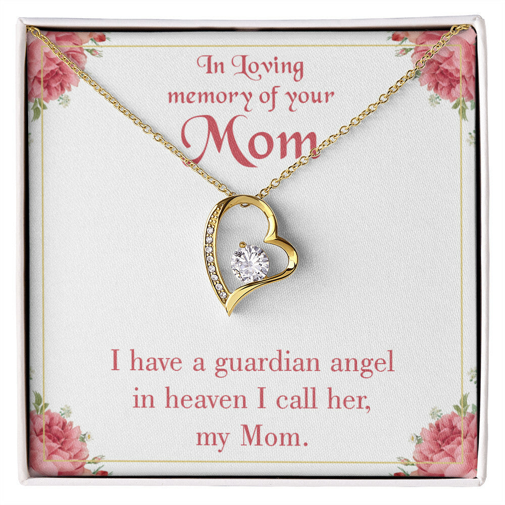 To Mom Remembrance Message Guardian Angel Mom Forever Necklace w Message Card-Express Your Love Gifts