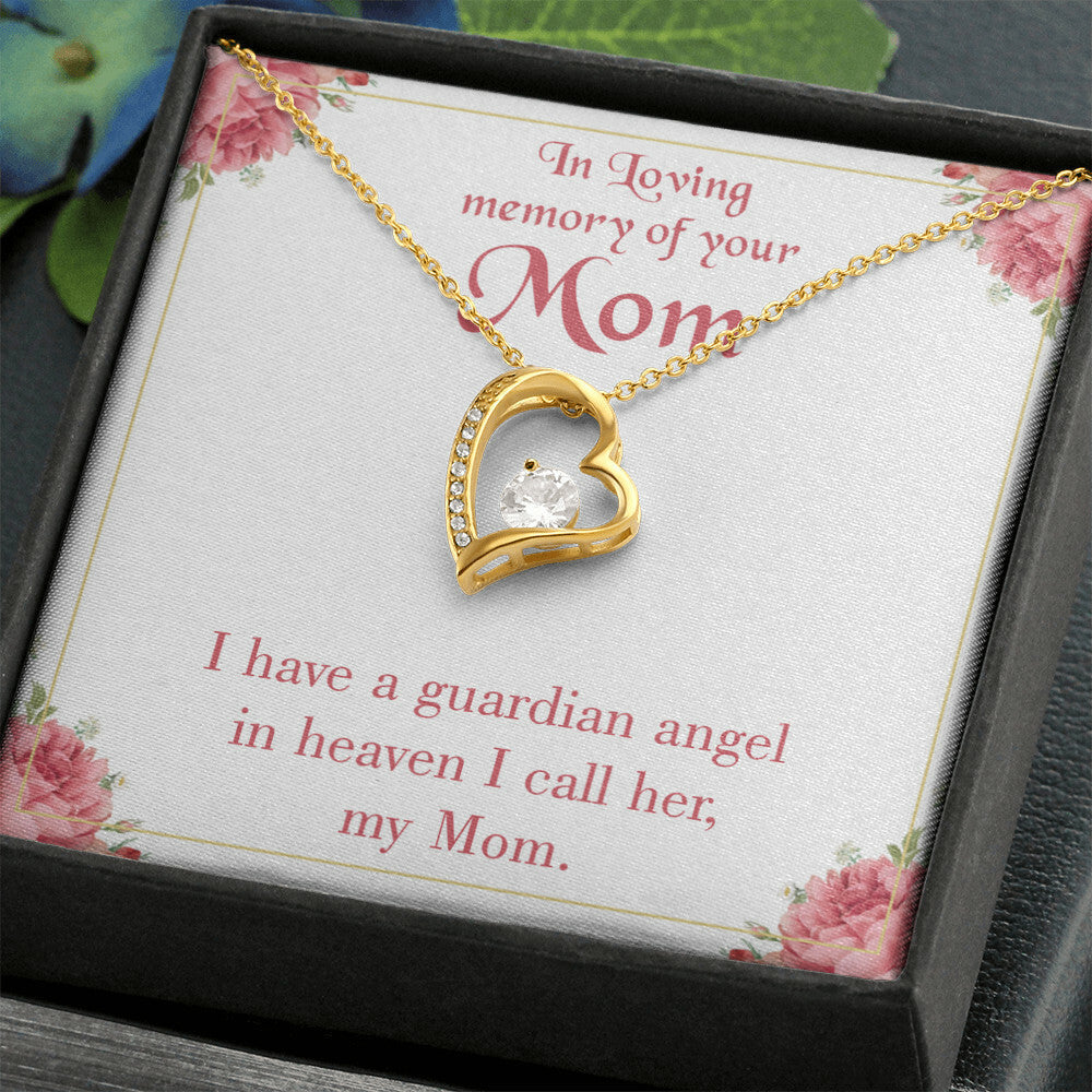 To Mom Remembrance Message Guardian Angel Mom Forever Necklace w Message Card-Express Your Love Gifts