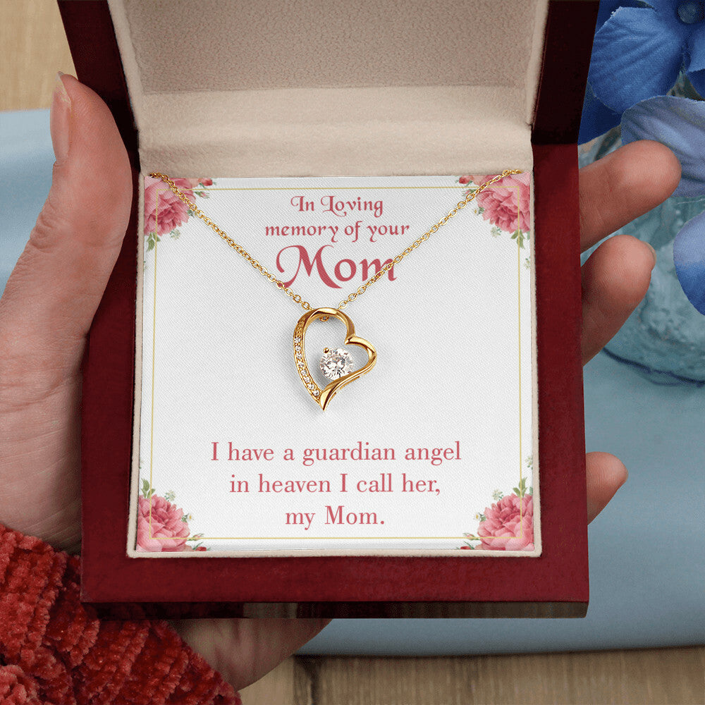 To Mom Remembrance Message Guardian Angel Mom Forever Necklace w Message Card-Express Your Love Gifts