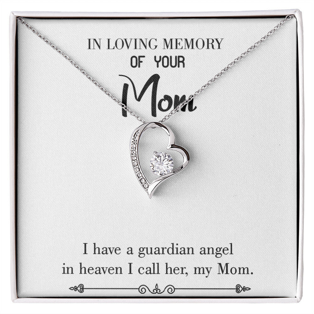 To Mom Remembrance Message Guardian Angel Mom White Forever Necklace w Message Card-Express Your Love Gifts