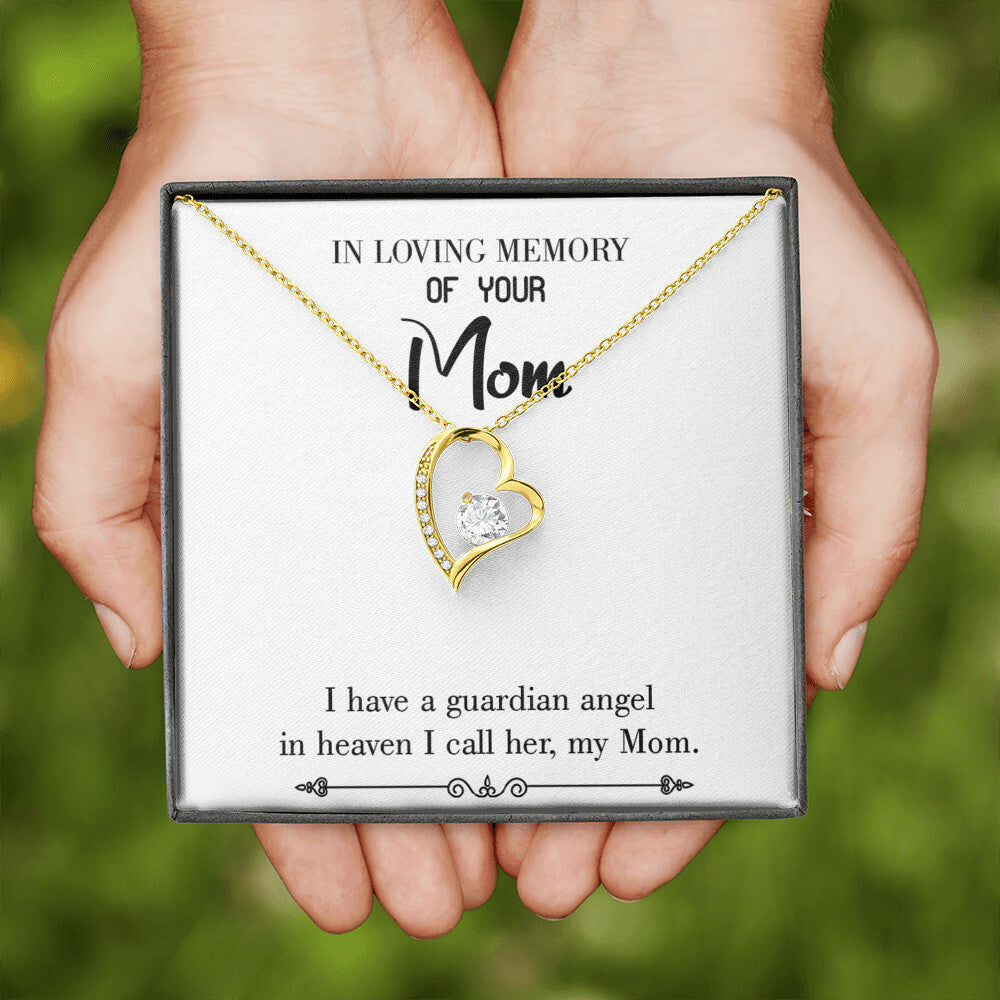 To Mom Remembrance Message Guardian Angel Mom White Forever Necklace w Message Card-Express Your Love Gifts