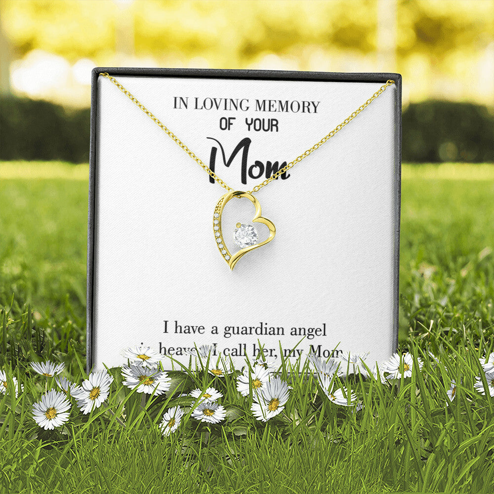 To Mom Remembrance Message Guardian Angel Mom White Forever Necklace w Message Card-Express Your Love Gifts