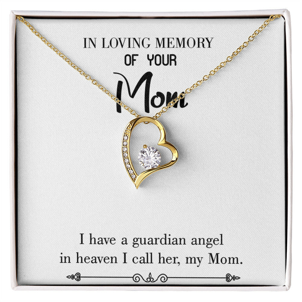 To Mom Remembrance Message Guardian Angel Mom White Forever Necklace w Message Card-Express Your Love Gifts