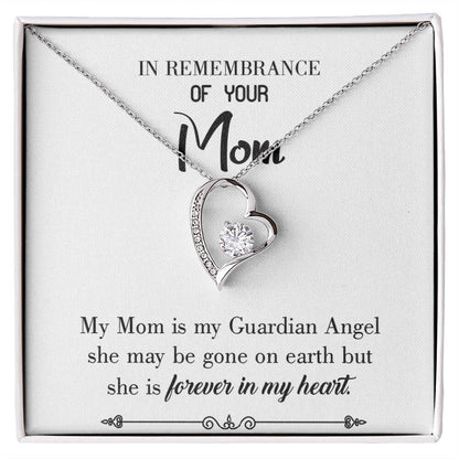 To Mom Remembrance Message Guardian Angel MomWhite Forever Necklace w Message Card-Express Your Love Gifts