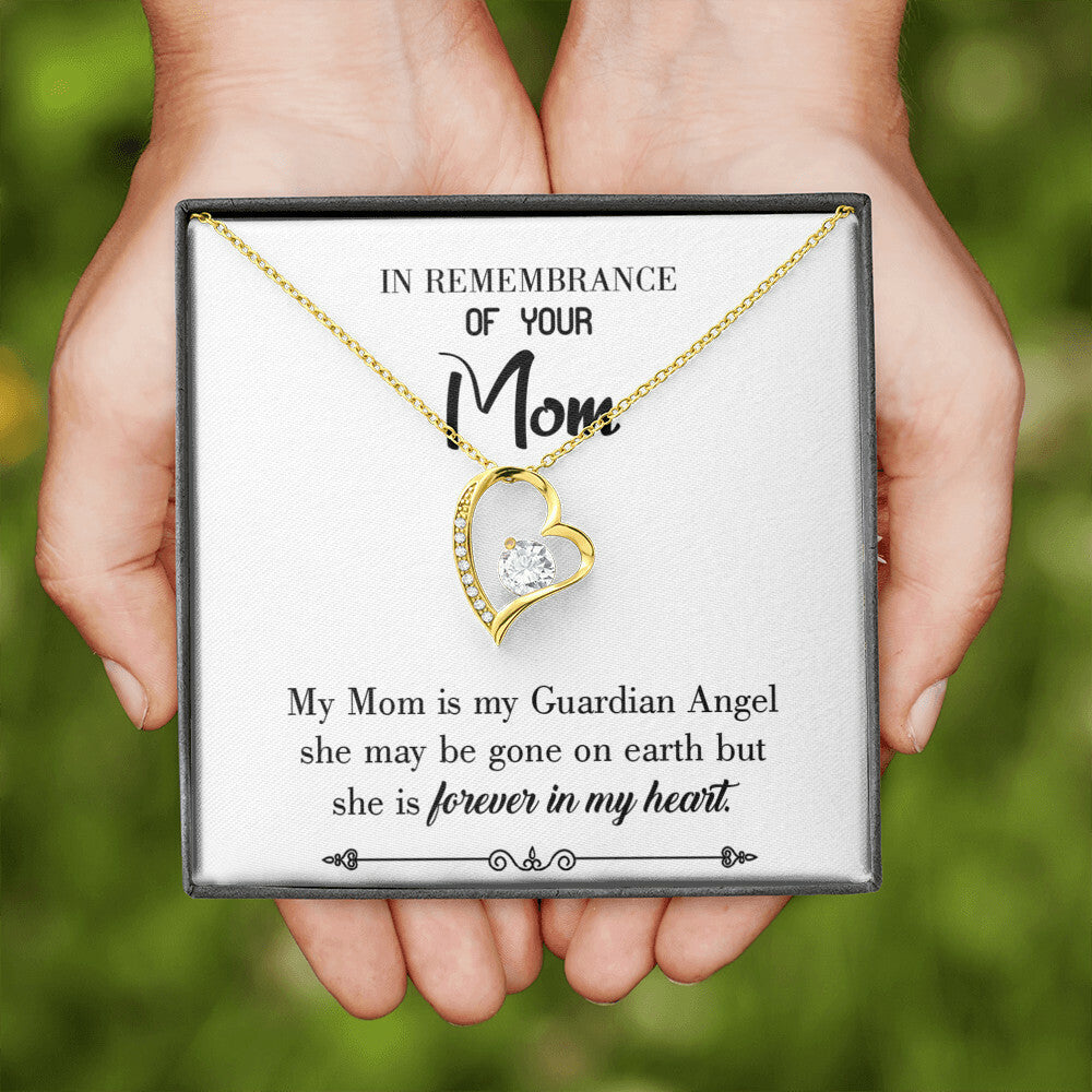 To Mom Remembrance Message Guardian Angel MomWhite Forever Necklace w Message Card-Express Your Love Gifts