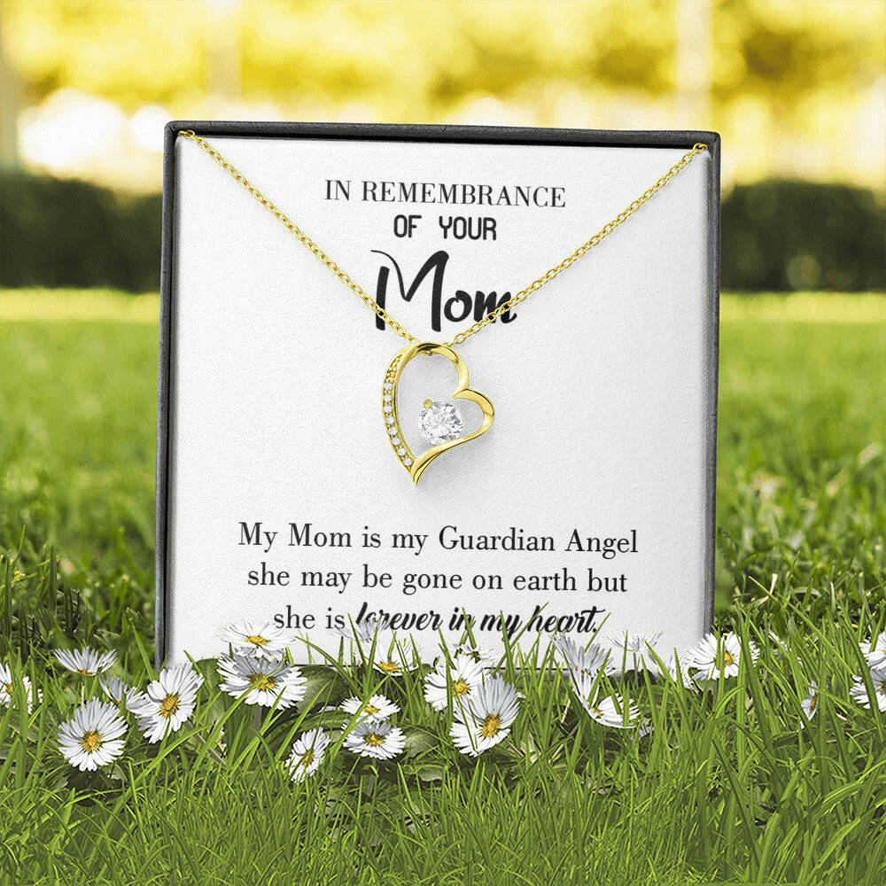 To Mom Remembrance Message Guardian Angel MomWhite Forever Necklace w Message Card-Express Your Love Gifts