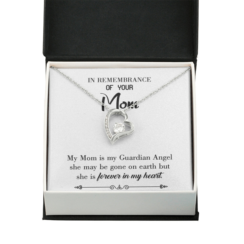 To Mom Remembrance Message Guardian Angel MomWhite Forever Necklace w Message Card-Express Your Love Gifts