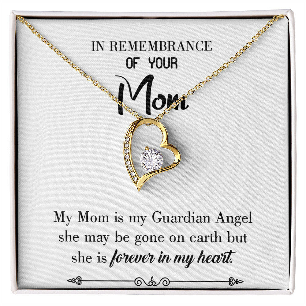 To Mom Remembrance Message Guardian Angel MomWhite Forever Necklace w Message Card-Express Your Love Gifts