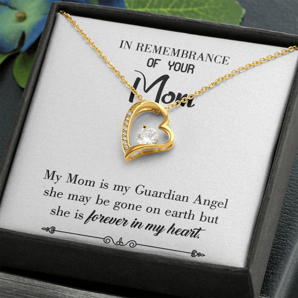 To Mom Remembrance Message Guardian Angel MomWhite Forever Necklace w Message Card-Express Your Love Gifts