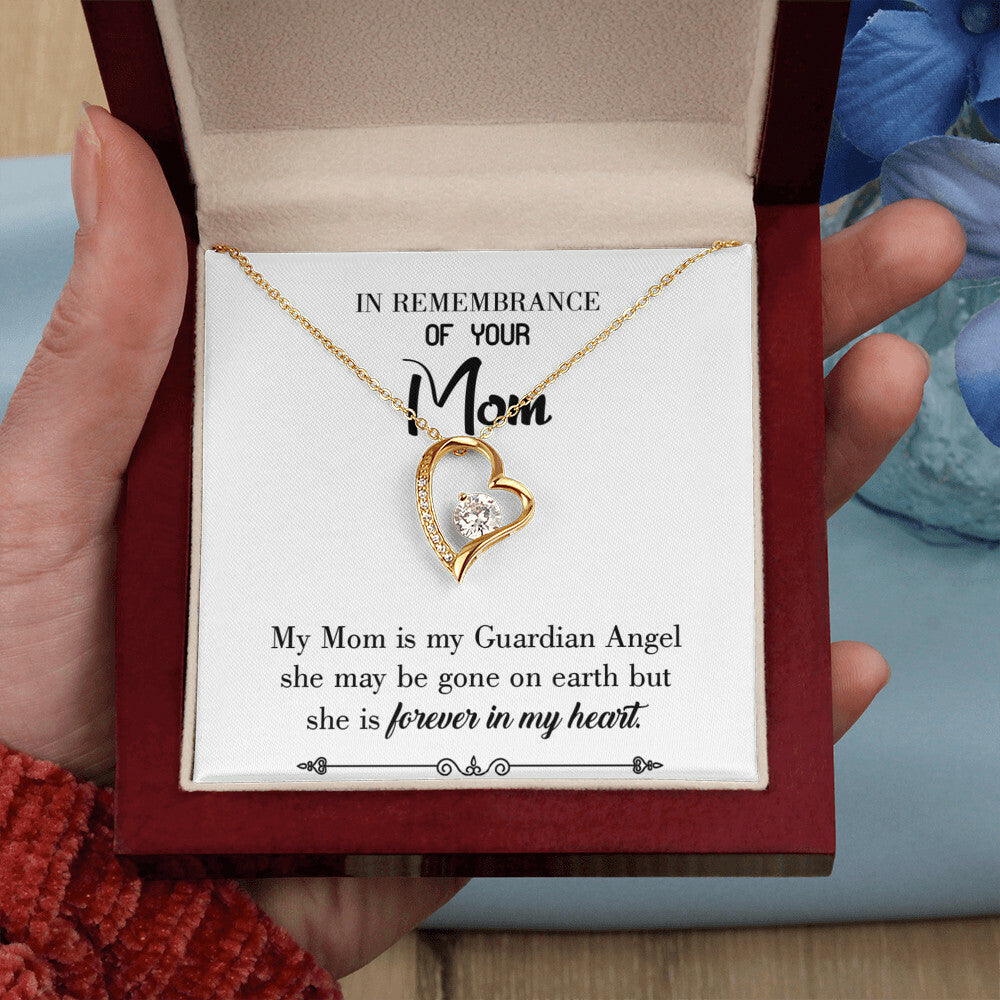 To Mom Remembrance Message Guardian Angel MomWhite Forever Necklace w Message Card-Express Your Love Gifts