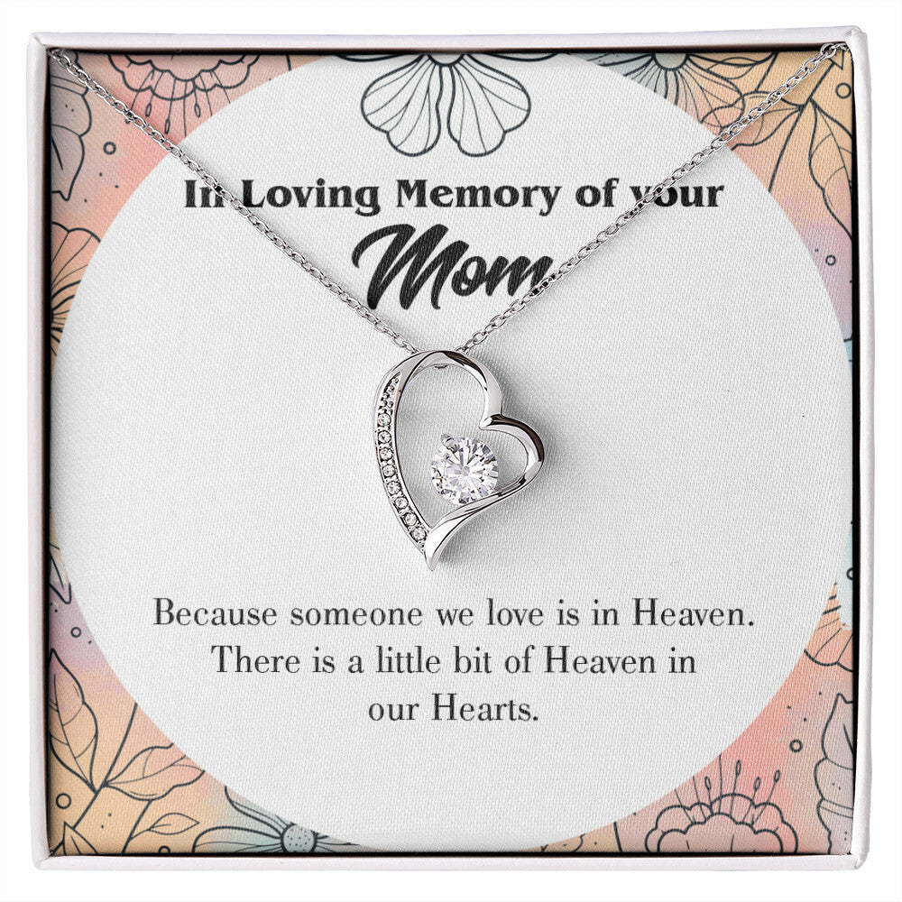 To Mom Remembrance Message Heaven in Our Hearts Forever Necklace w Message Card-Express Your Love Gifts