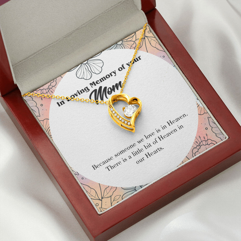 To Mom Remembrance Message Heaven in Our Hearts Forever Necklace w Message Card-Express Your Love Gifts