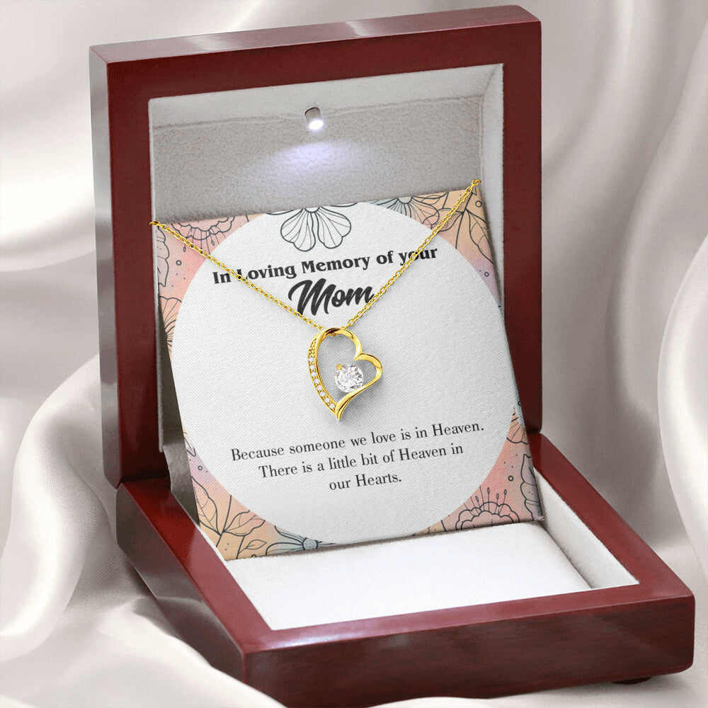 To Mom Remembrance Message Heaven in Our Hearts Forever Necklace w Message Card-Express Your Love Gifts